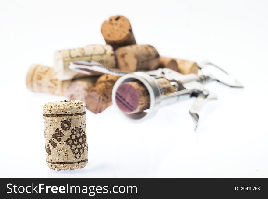 Collection of used corks of italian wine. Collection of used corks of italian wine