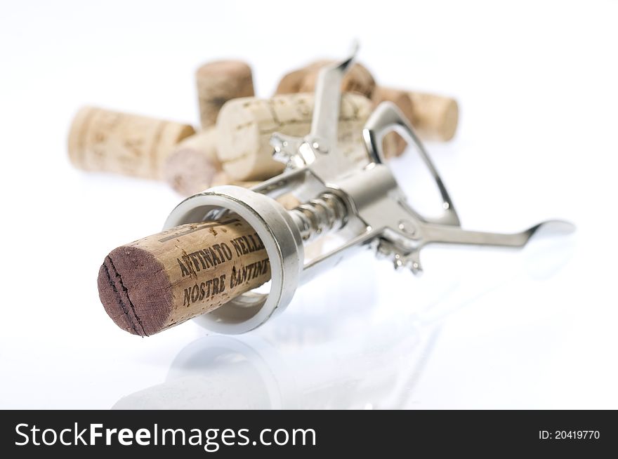Collection of used corks of italian wine. Collection of used corks of italian wine