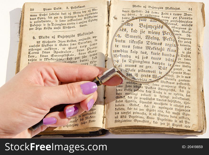 Religious Book And Handglass