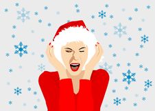 Christmas Hat Girl Royalty Free Stock Photography Christmas Hat Girl Royalty Free Stock Photography