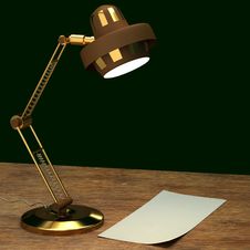 Gold Lamp Desk Royalty Free Stock Photography Gold Lamp Desk Royalty Free Stock Photography