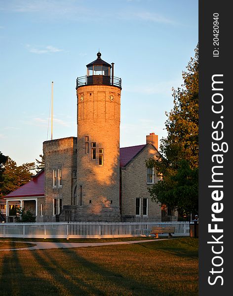 Old Mackinac Point Lighthouse located in Mackinaw City, Michigan