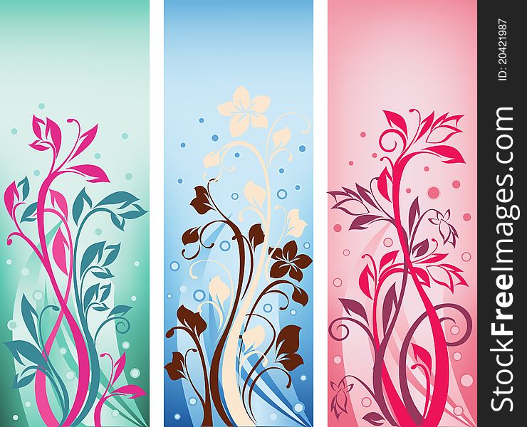 Collection of beautiful ornate color banners. Collection of beautiful ornate color banners