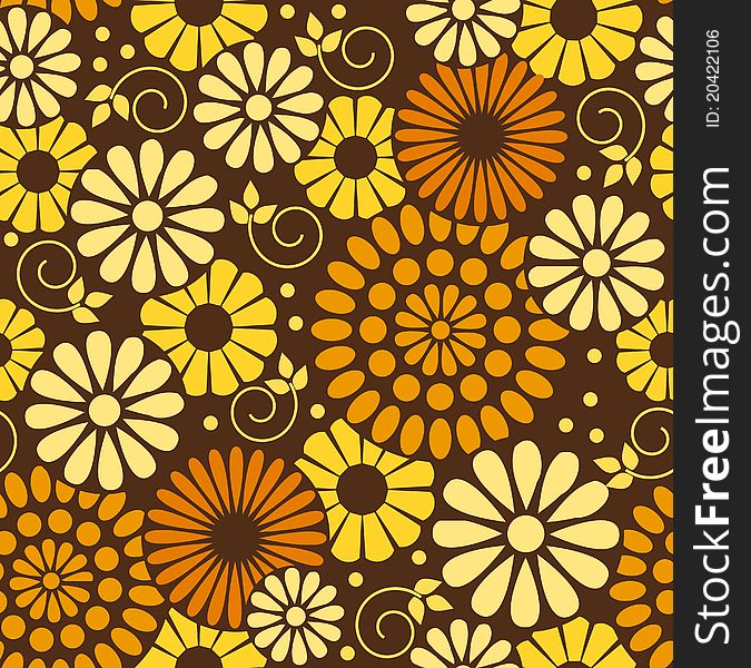 Retro pattern with stylized flowers. Retro pattern with stylized flowers