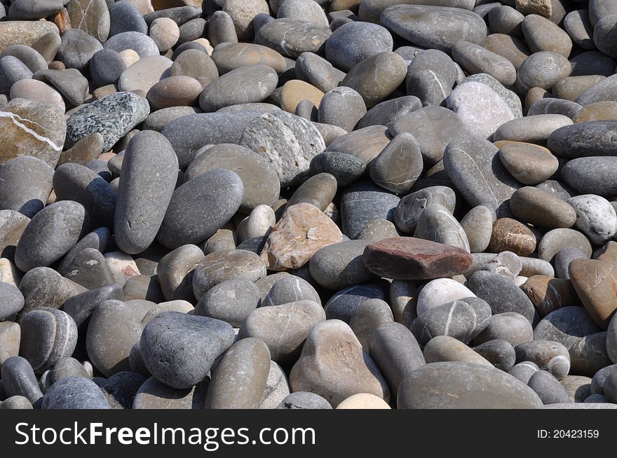 Stony beach azure coast of France