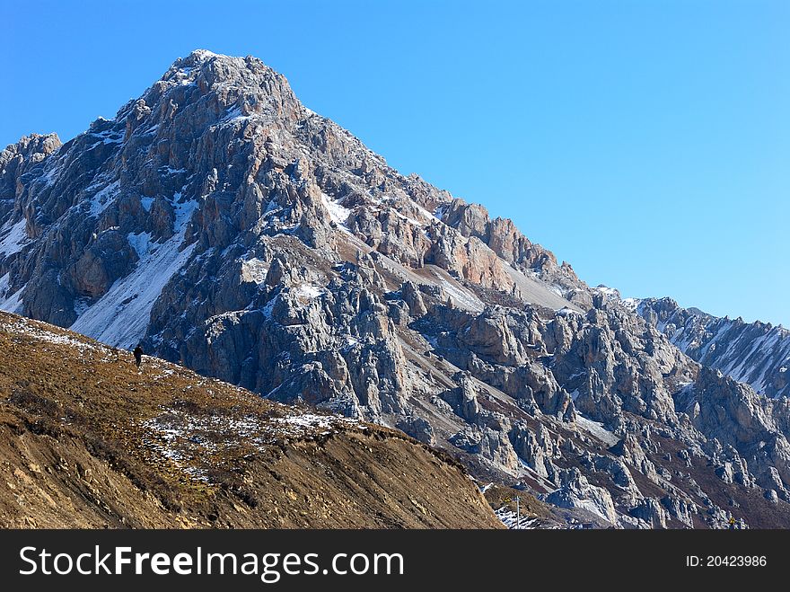 Mountain rock under sky