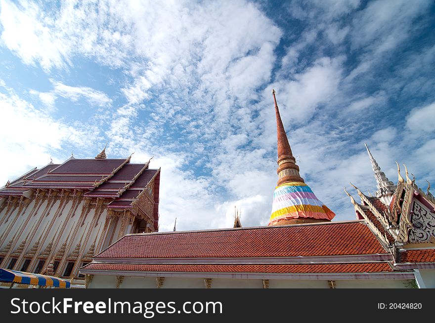 Thai temple with pagoda