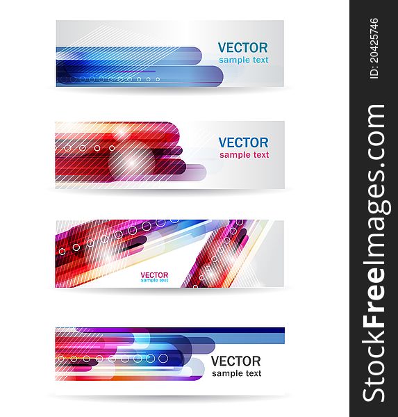 Abstratc banners with bright stripes. Abstratc banners with bright stripes