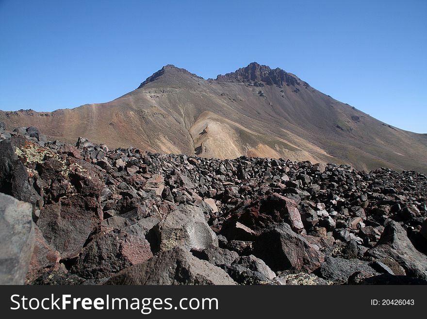 The highest Armenian peak (4090 m) in August. The highest Armenian peak (4090 m) in August