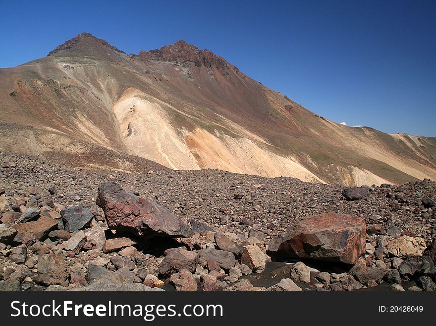 The highest Armenian peak (4090 m) in August. The highest Armenian peak (4090 m) in August