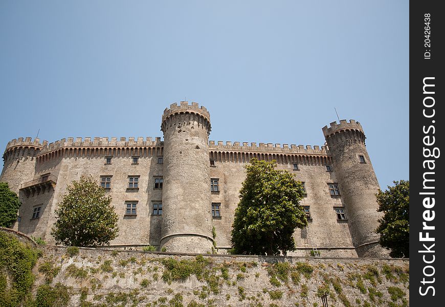 View of Orsini Castle located in Bracciano town, Italy