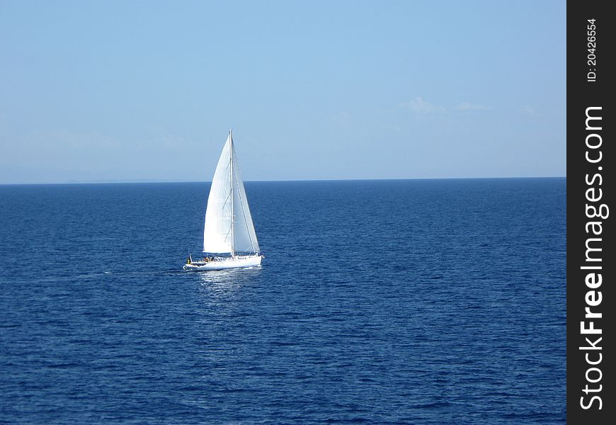 Lonely Boat On The Sea