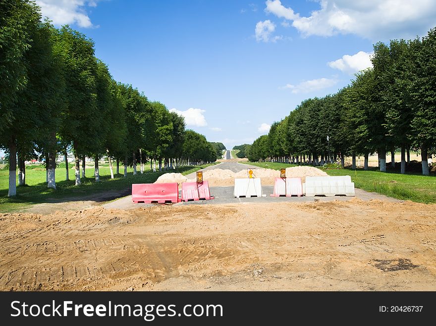 Road closed for restoration works. Road closed for restoration works.