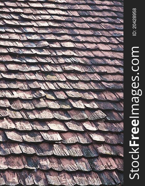 Old Wooden Roof Tiles Wide Landscape Orientation.