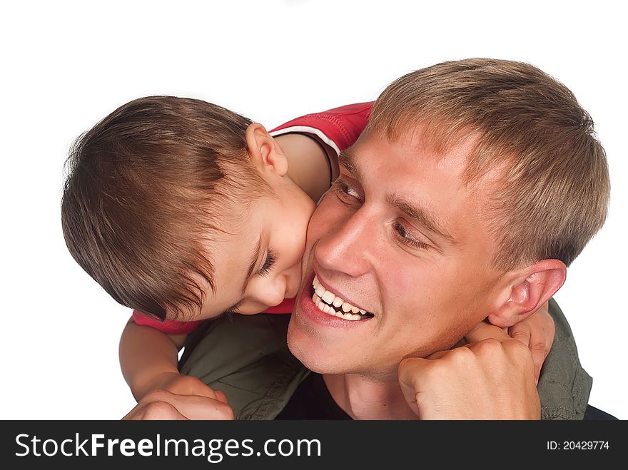 Portrait of a son with his dad. Portrait of a son with his dad