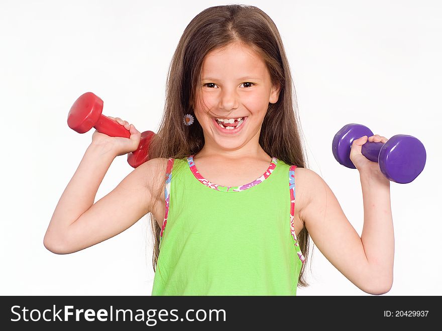 Portrait of a little girl in green clothes. Portrait of a little girl in green clothes