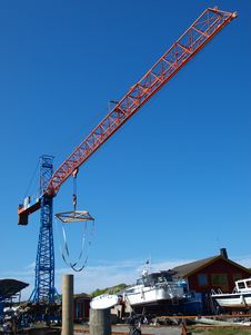 Boat Lifting Crane Stock Images Boat Lifting Crane Stock Images