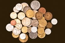 Lot Of Different Coins Stock Images