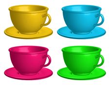 Color Cups Isolated Royalty Free Stock Photo Color Cups Isolated Royalty Free Stock Photo