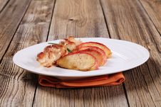 Chicken Skewer And Apple Stock Images