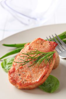 Marinated Pork Chop And Vegetables Stock Photos