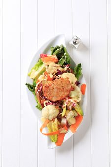 Marinated Pork Chop And Vegetable Salad Royalty Free Stock Photo Marinated Pork Chop And Vegetable Salad Royalty Free Stock Photo