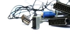 USB Cable And Plug Royalty Free Stock Image