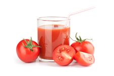 Glass Of Fresh Tomato Juice Stock Photo