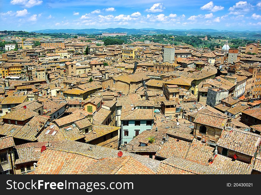 On the photo: Panorama of Siena, Italy