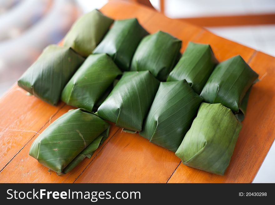 Thai rice dessert. Then bring to a boil until cooked.