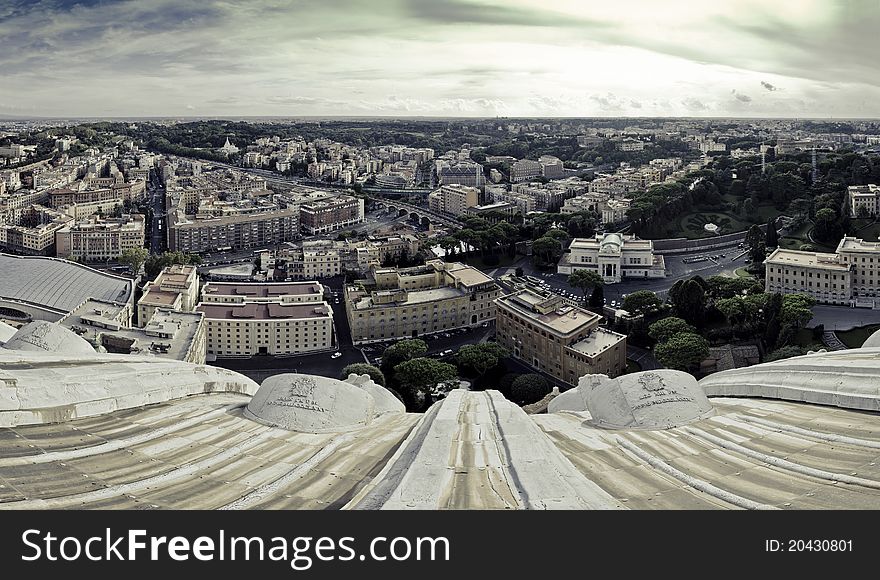 A view of Rome as seen from the Sistine Chapel, Italy. A view of Rome as seen from the Sistine Chapel, Italy