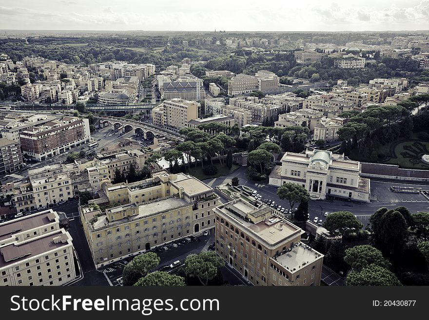 A view of Rome as seen from the Sistine Chapel, Italy. A view of Rome as seen from the Sistine Chapel, Italy
