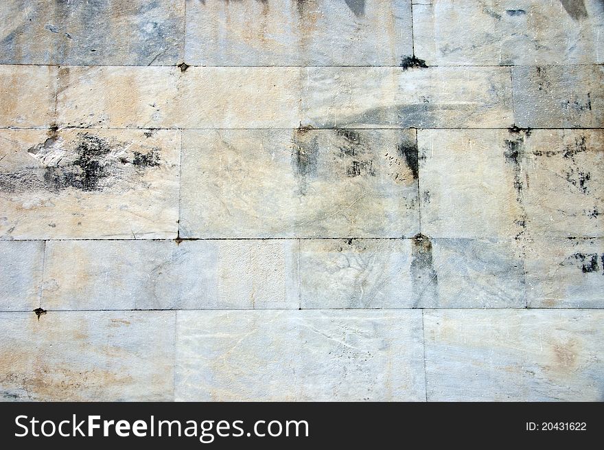 A huge ancient restored marble wall at Didyma, Turkey