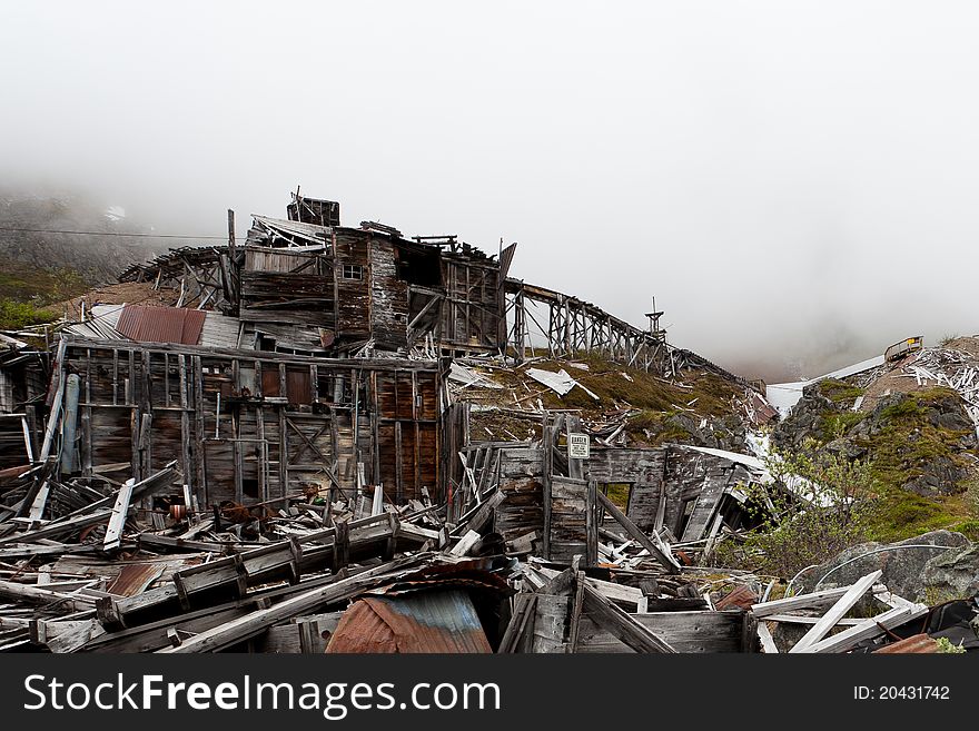 Old abandoned copper mine in Alaska. Old abandoned copper mine in Alaska