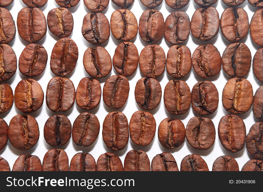 The brown coffee beans, background texture