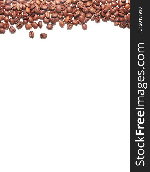 Brown Coffee Beans On The White Background