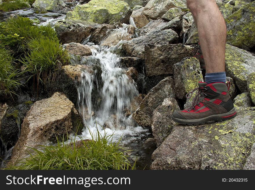 Fresh water from a mountain stream. Fresh water from a mountain stream.