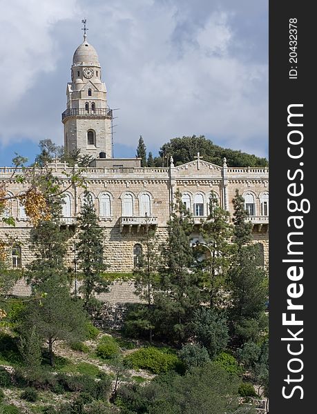 Dormicion church and abbey on mount Sion in Jerusalem. Dormicion church and abbey on mount Sion in Jerusalem