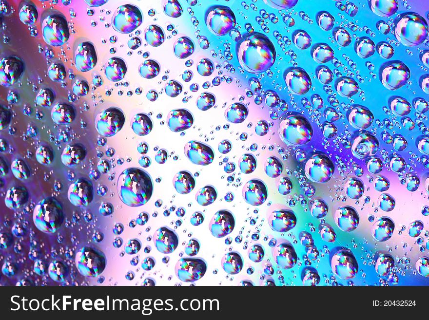 Water drops on dvd media