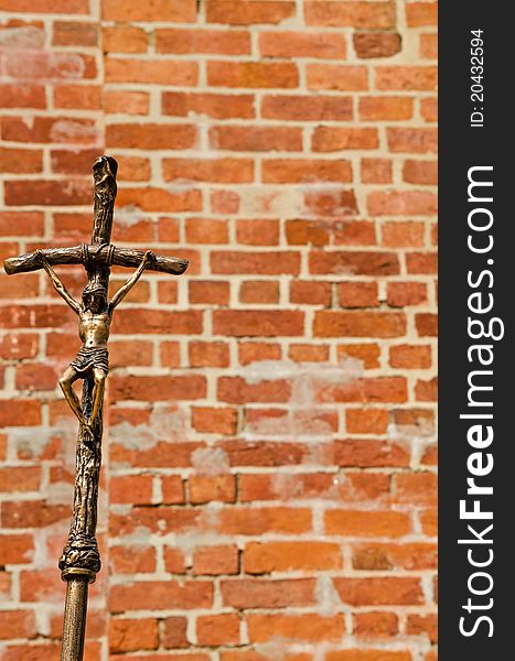 The bricks background behind the Cross is the symbolic of faith and testament. Photo taken on: July 23rd, 2011. The bricks background behind the Cross is the symbolic of faith and testament. Photo taken on: July 23rd, 2011