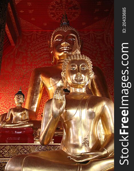 Golden Buddha statue  traditional in thailand