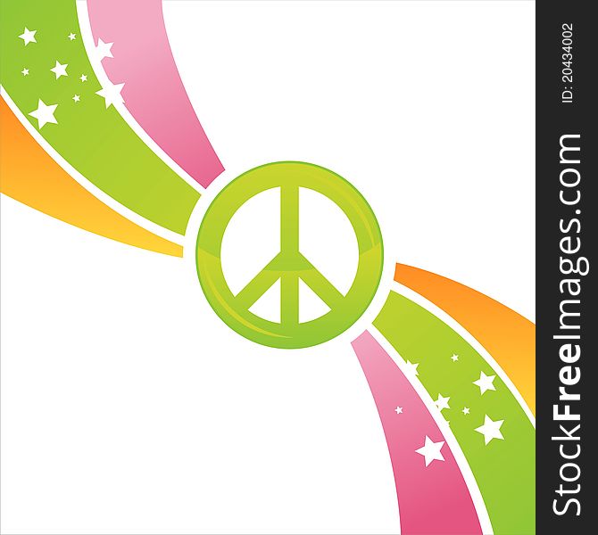 Colorful background with peace symbol. Colorful background with peace symbol