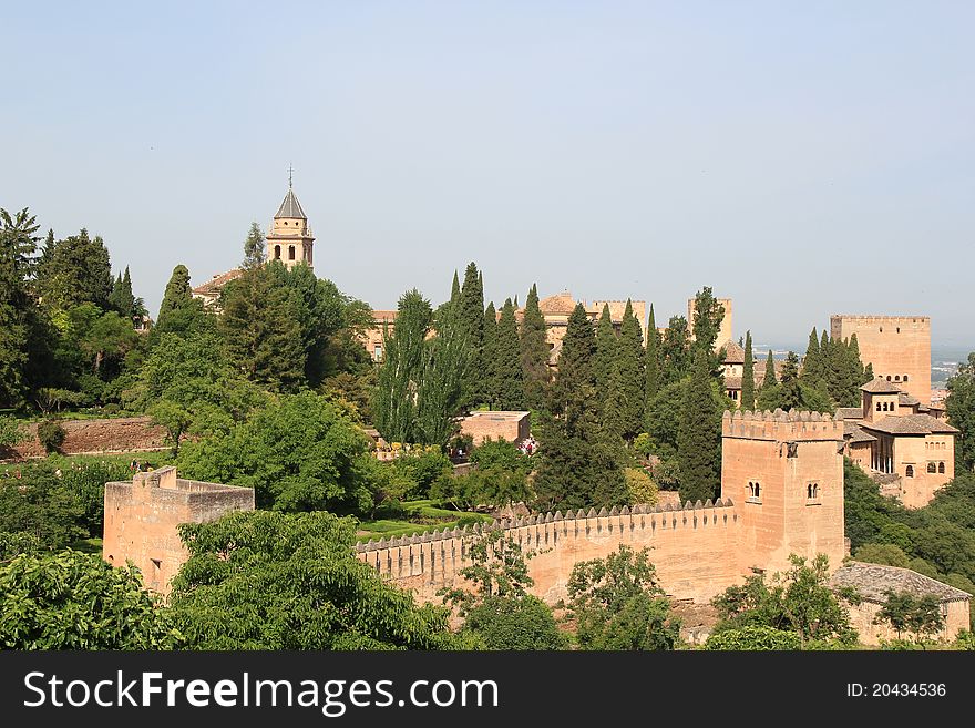 Fortress Alhambra in Granada city