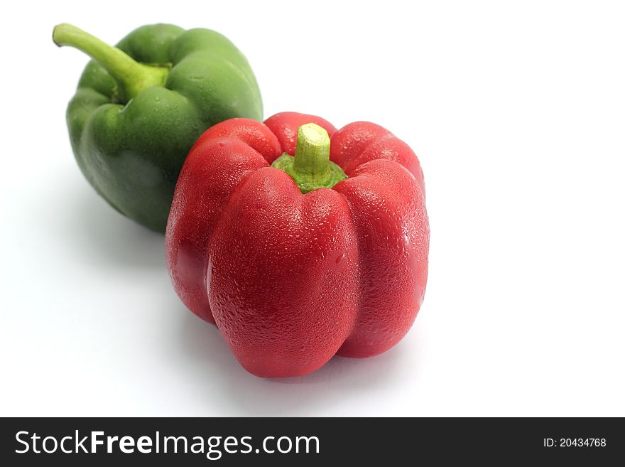 Fresh bell pepper on a white background