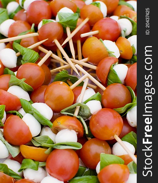 Insalata Caprese, made of mozzarella, tomatoes and basil. Insalata Caprese, made of mozzarella, tomatoes and basil.