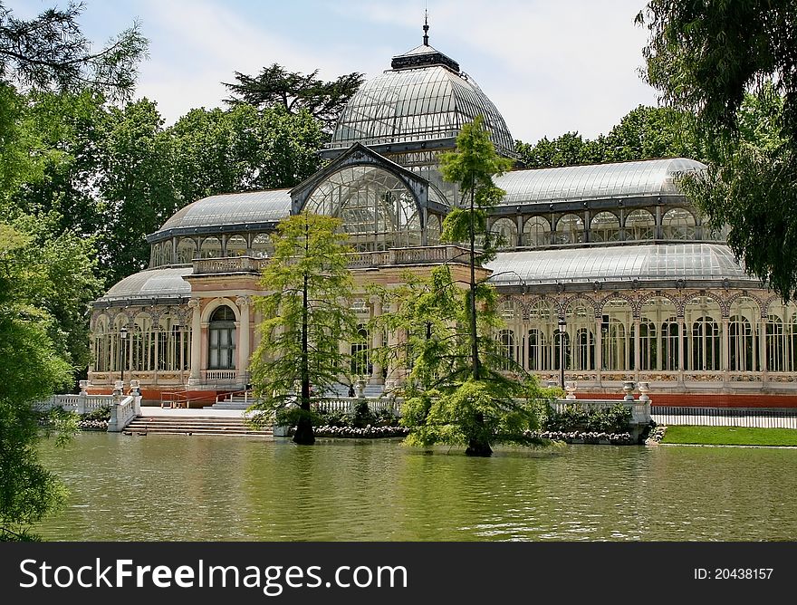 Cristal palace in old park Retiro in Madrid