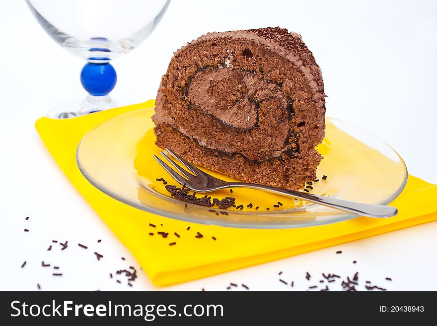 Delicious chocolate roulade from Hungary