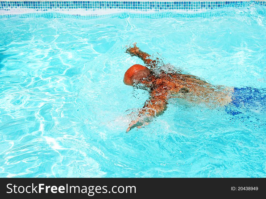 Man in swimming pool