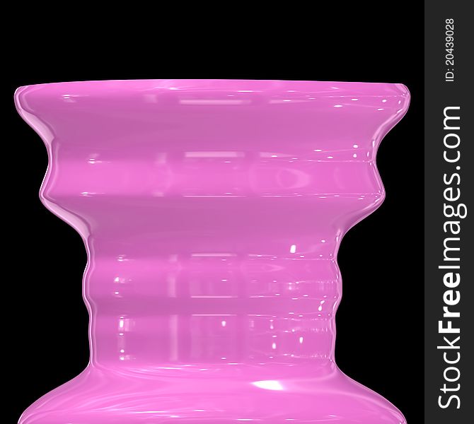 Bright reflective contemporary glass vase