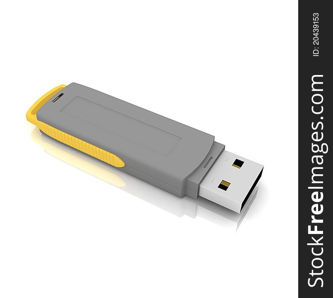 USB storage drive isolated on white. USB storage drive isolated on white